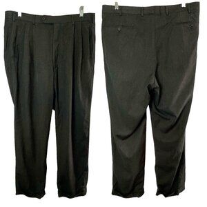 LORO PIANA Tasmanian Pants Super 120's Wool Pleated Front Black 38x28 10-7